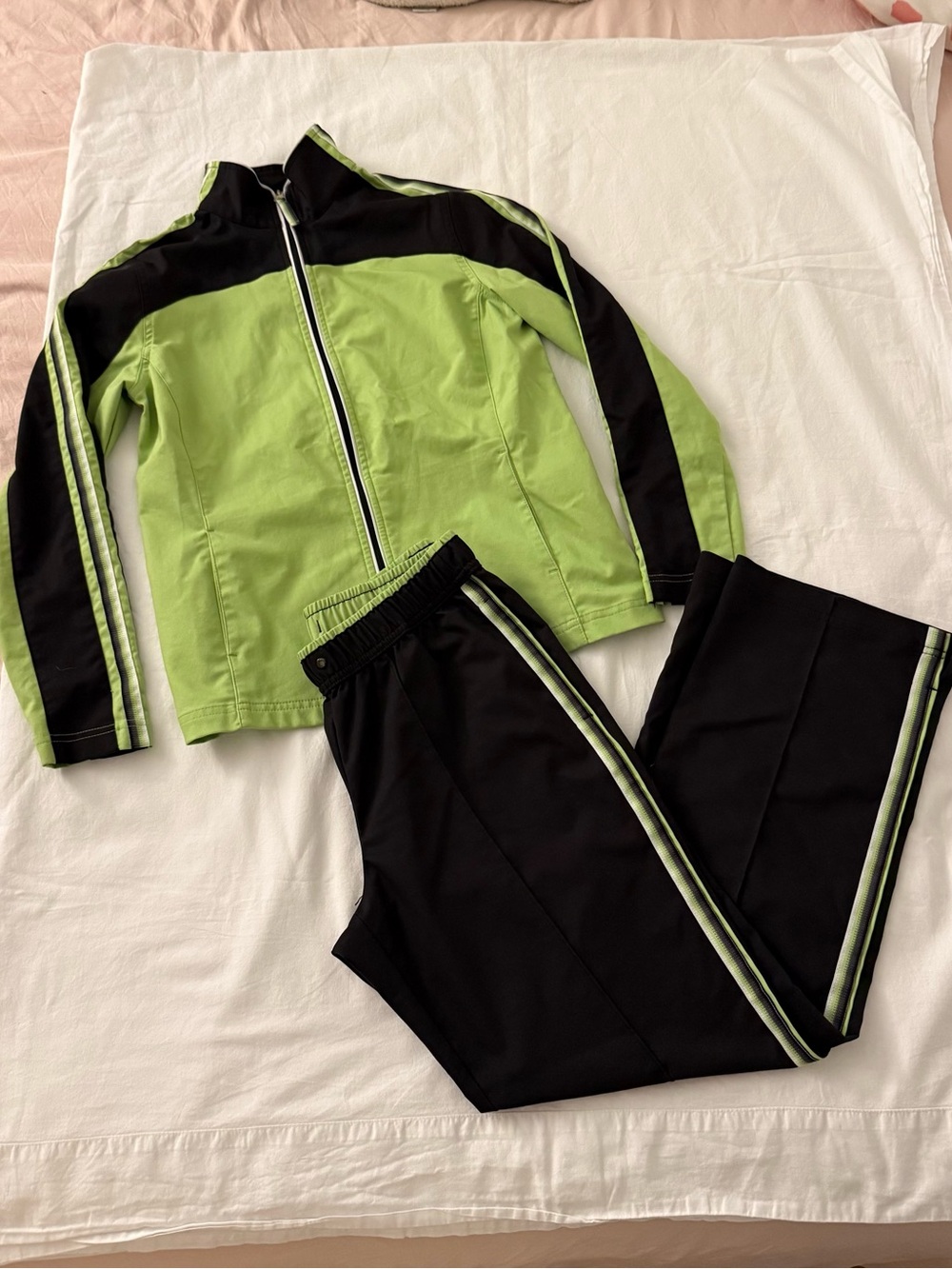 Y2K athliesure Made For Life lime green track suit size PS